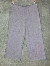 Denim & Co Comfort Zone Plush Knit Wide Leg Pull On Pants Womens Size Large