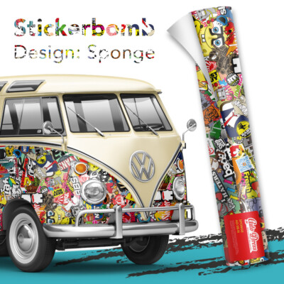 Stickerbomb Auto-Folie Car-Wrapping Logos & Marken, Design: Sponge Matt & Glanz