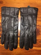 Vintage Black Leather Insulate Gloves S