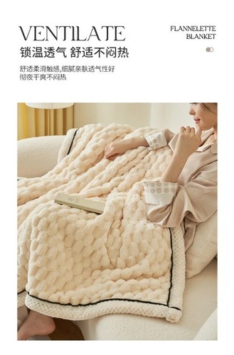 Coral Velvet Blanket Sofa Air Conditioning Blanket Single Small Blanket Farley - Picture 16 of 25