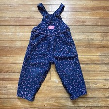 Vintage 90s Osh Kosh B'gosh Floral Overalls Purple Size 3T Toddler Kids Vestbak