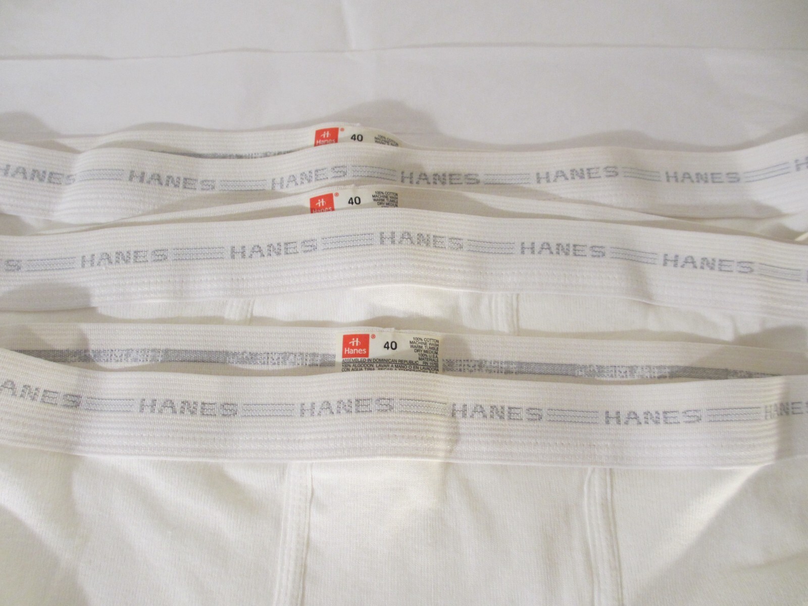 Older Hanes Men's Briefs Size 40 White Underwear Lot of 3 Dominican Republic