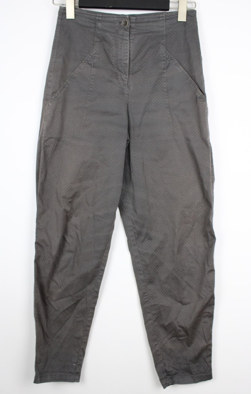 OSKA Gray Polka Dots Wide-Leg Relaxed Dress Pants Trousers Size 0 / W26 Zip Fly
