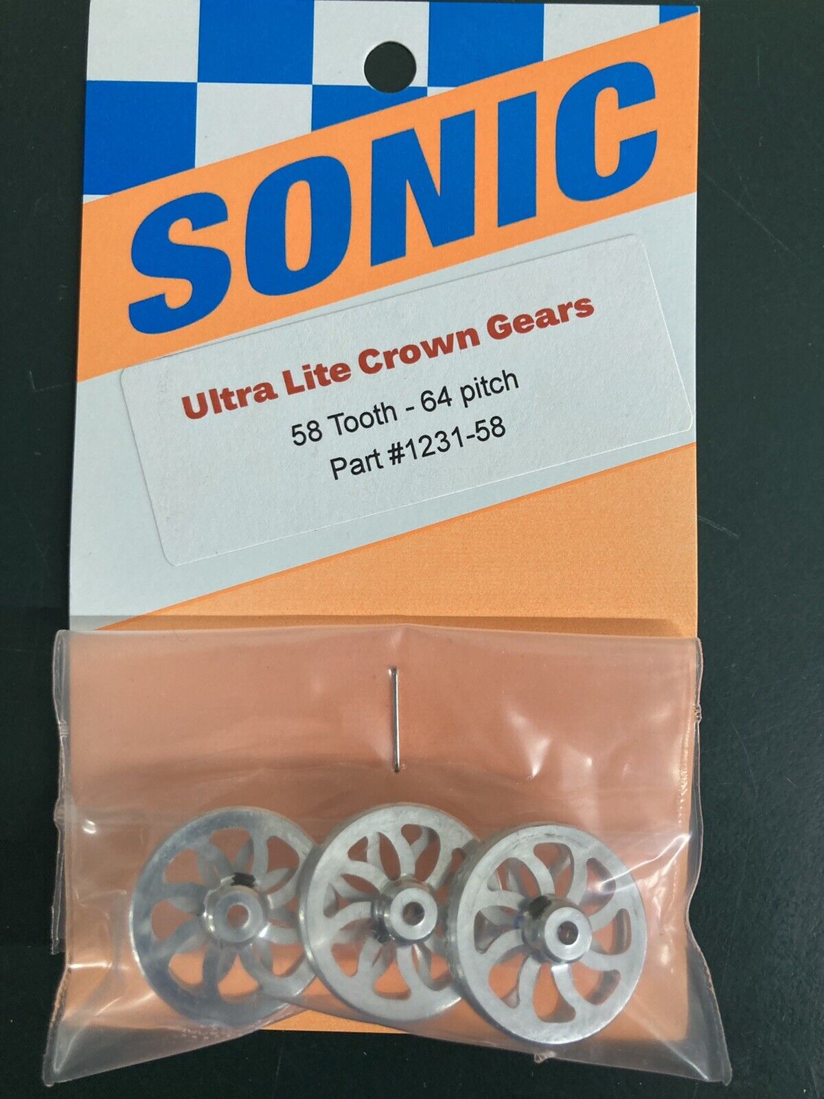 Sonic 1231-58 UltraLite Crown Gears 58T / 64P / 3/32 Axle 1/24 S