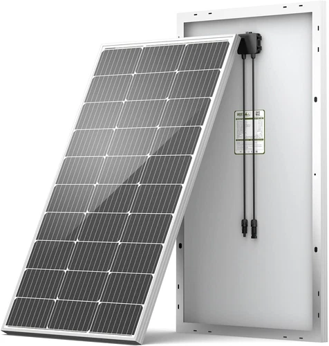 HQST 100 Watt 12V Monocrystalline Solar Panel with Solar Connectors, High Effici