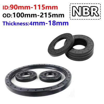 Nitrile Rubber Metric Oil Seals ID 90mm-115mm OD 100mm-215mm Thickness 4mm-18mm