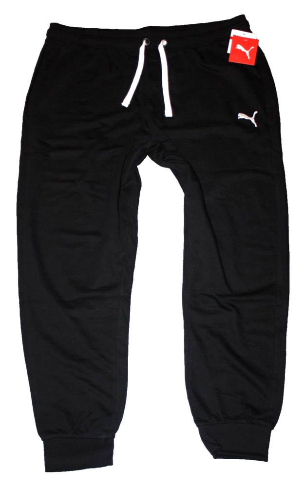 mens PUMA fleece jogger lounge pants sweatpants black drawstring XLT 38 $45