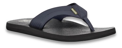 Sanuk Beer Cozy Coaster Sandals / Flip-Flops - NWT Mens 10 Navy / Black 44536-C7