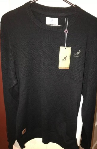 New! Black Men's KANGOL Idris Sweater 