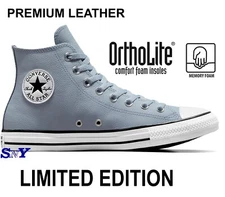 Converse Men's Chuck Taylor All Star LUXE LEATHER Hi Top Sneaker Foam Insole BLU