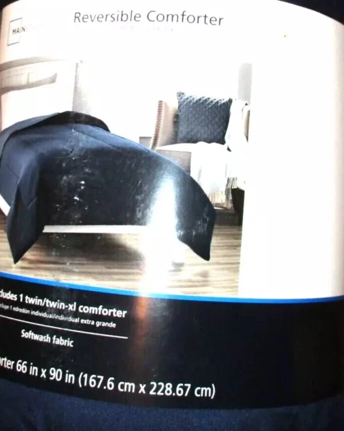 Edredón reversible de microfibra Mainstays, azul marino, doble/doble XL, adulto, unisex Foto 4 de 4