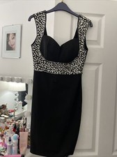 Women’s party black with beads short dress size medium