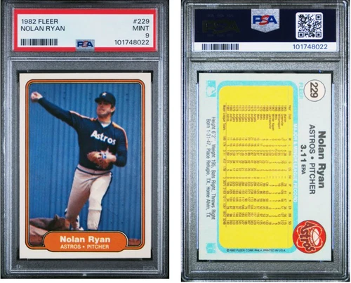 1982 Fleer Nolan Ryan #229 PSA 9 Mint HOF Houston Astros 101748022