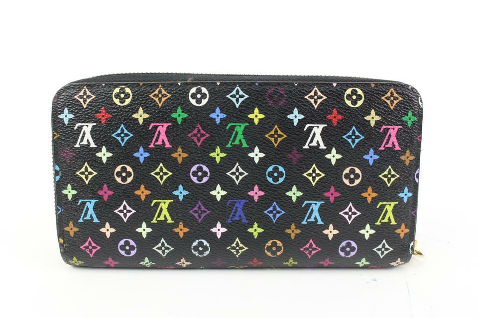 Louis Vuitton Black Monogram Multicolor Litchi Long Zippy Wallet Zip Around 20lz420sW, Women's, Size: One Size