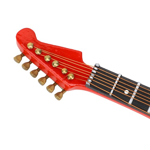 Miniature Red Electric Guitar Model Musical Instrument Ornament Gift Supply - Picture 5 of 11
