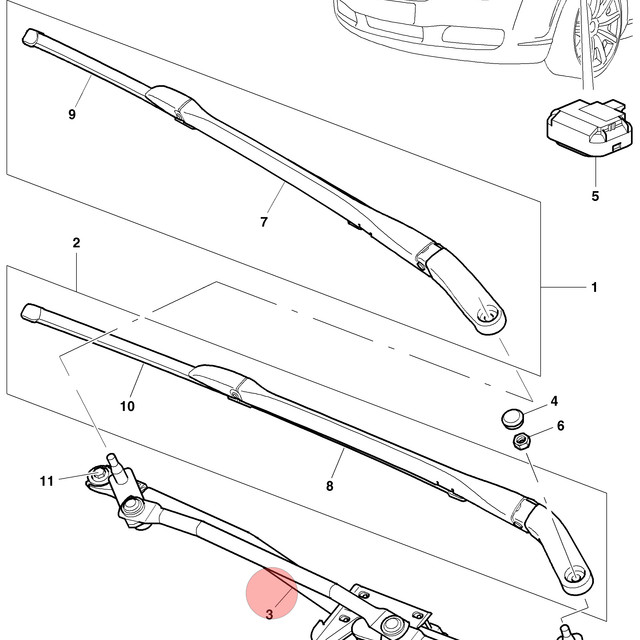 04-11 BENTLEY CONTINENTAL GTC GT FRONT WINDSHIELD WIPER MOTOR LINKAGE OEM