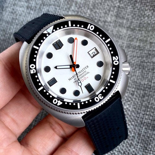 20ATM 44mm Tandorio White Dial Japan NH35 Titanium Automatic Mens Watch Sapphire - Picture 4 of 12