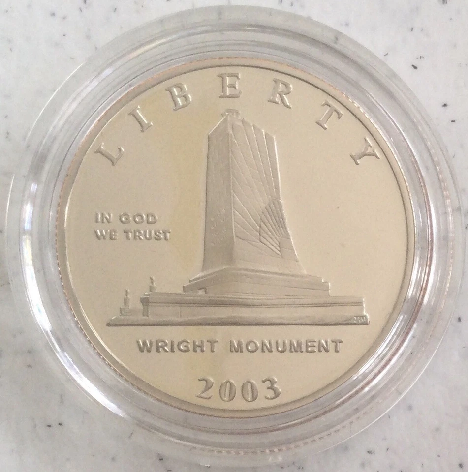 2003 US MINT FIRST FLIGHT COMMEMORATIVE PROOF  HALF DOLLAR COA & ORIG. BOX - Image 3 of 4