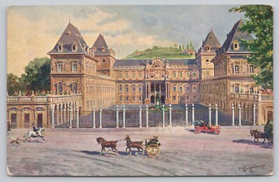 Turin Italy, Valentino Castle, Castello del Valentino, Vintage Postcard