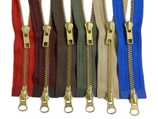 YKK #5 37" - 48" Brass Two-Way Dual Medium Weight Separating Jacket Zipper