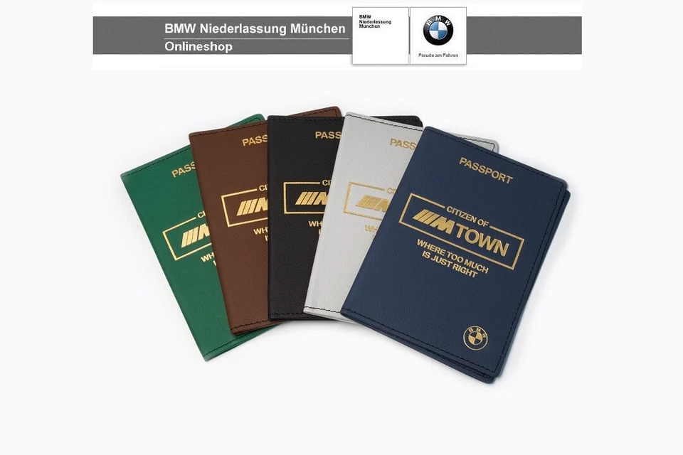 BMW M Reisepasshülle Passport Cover aus Leder "Citizen of M Town" Etui Case