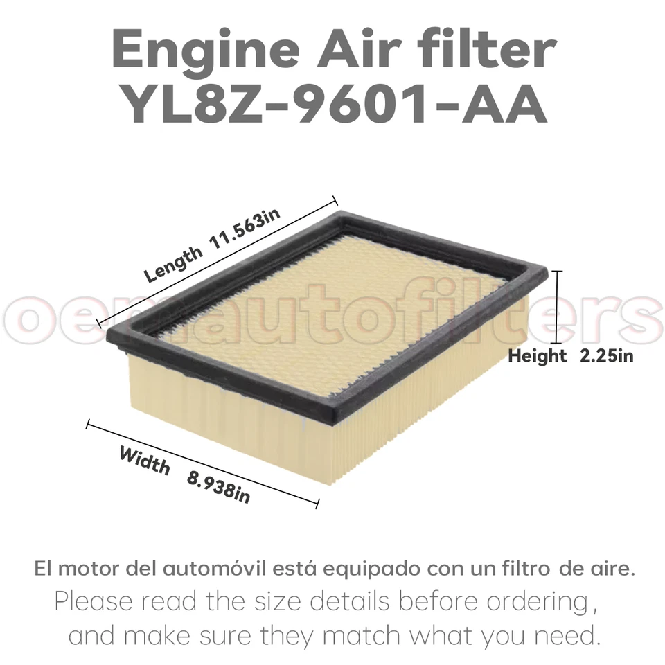 OEM Engine Air Filter Ford Escape Taurus Mazda Tribute MercuryMariner YL8Z9601AA — 第 3/4 张图片
