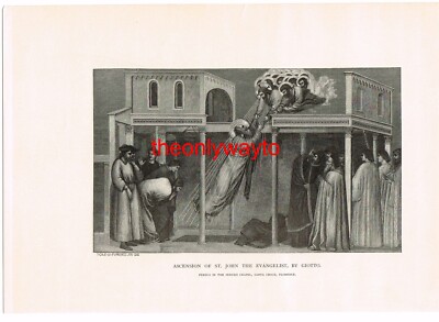 ASCENSION OF ST JOHN THE EVANGELIST, GIOTTO, T COLE BOOK ILLUSTRATION, 1910