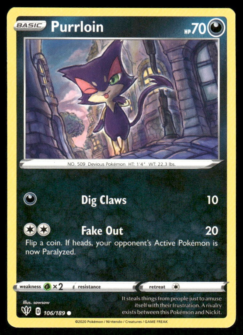 Purrloin 106/189 - Darkness Ablaze - Common NM