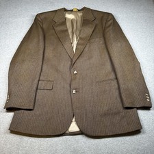 Vintage Brooks Brothers Brown Herringbone Wool Cashmere Sport Coat Size 44L NOTE