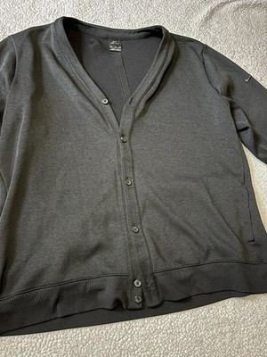 Plus size XXL Nike Dri-FIT Player Men's Golf Cardigan Black sweater 