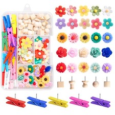 78pcs Decorative Flower Push Pins Thumb Tacks for Cork Bulletin Boards with Box
