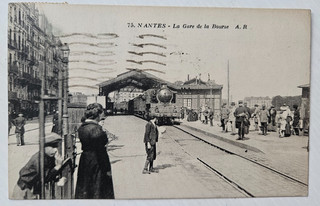 FRANCE CARTE POSTALE DE NANTES LA GARE DE LA BOURSE 1926.