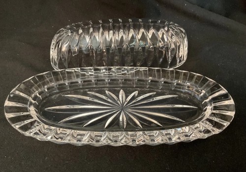 VTG Mikasa Park Lane Quarter Pound Lead Crystal Butter Dish with Cover Germany - Picture 7 of 8