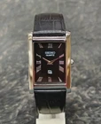 SEIKO Vintage Slim Quartz Tank Style Roman Dial Classic Dress Wristwatch