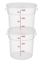 Cambro 2 Pack 4 Qt Food Storage Containers With Lid BPA-Free Restaurant Quality