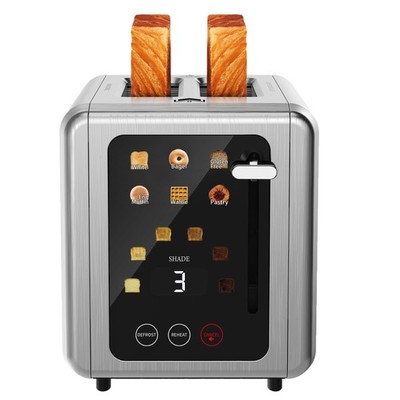 Touch screen Toasters 2 slice, Stainless Steel Digital Timer Toaster with Sou...