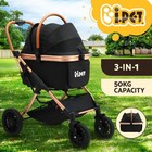i.Pet Pet Stroller Pram Dog Cat Carrier Travel Pushchair Foldable 4 Wheels Large