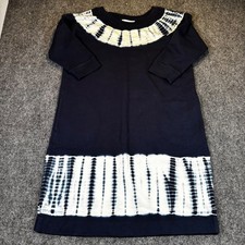 Pure Jill Sweatshirt Dress Womens Size S Navy Blue Tie Dye Organic Cotton