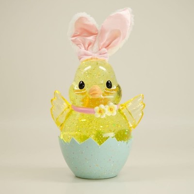 Cracker Barrel Chick Bunny Glitter Globe Easter Decoration