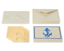Papyrus All Occasion Stationary 16 Note Cards w/Envelopes and Seals BLUE ANCHOR