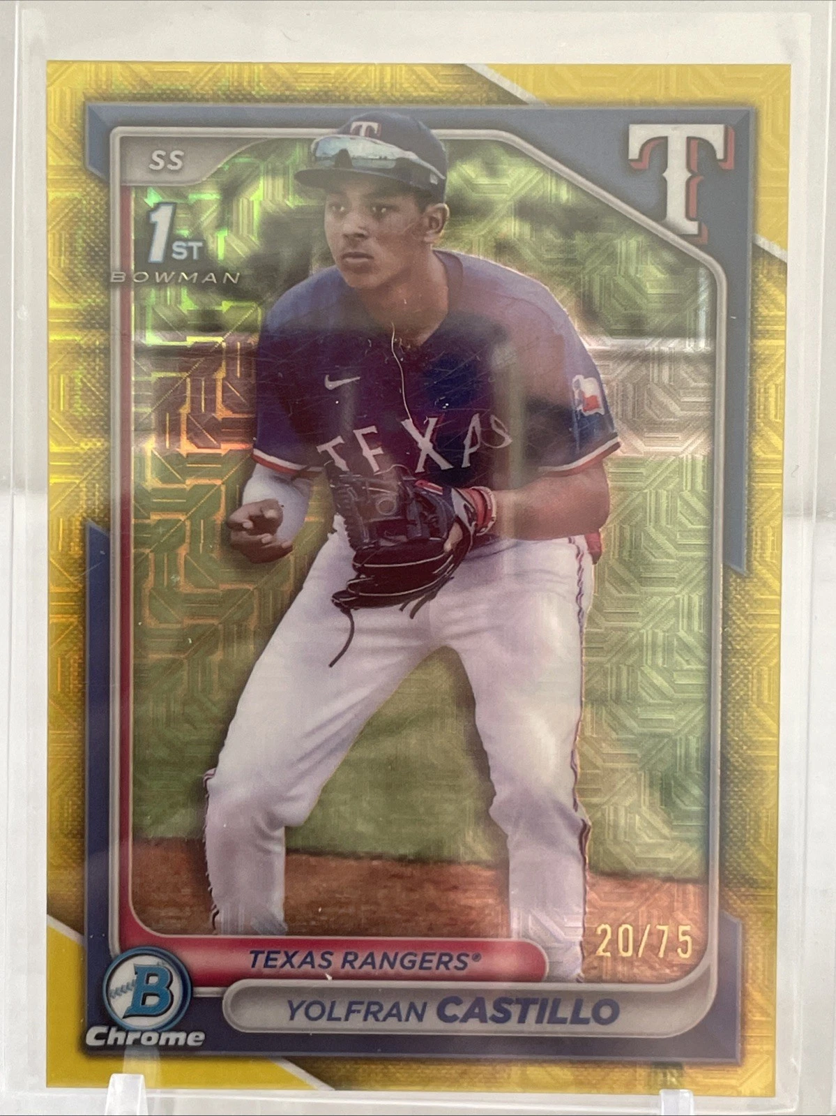 2024 Bowman Chrome 1st Yolfran Castillo Yellow Mojo 20/75 #BCP-159 🔥🔥