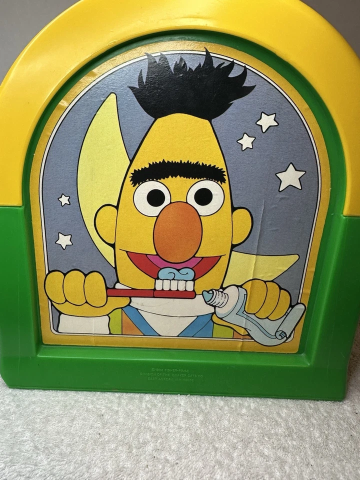 Asiento taburete infantil Fisher Price 1984 Bert & Ernie EE. UU. de colección Plaza Sésamo Foto 3 de 4