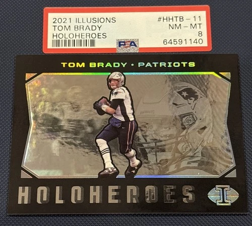 2021 Illusions Tom Brady Holo Heroes SHORT PRINT #HHTB-11 PSA 8