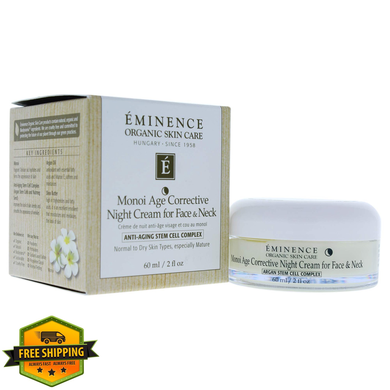 Eminence Monoi Age Corrective Night Cream Face Neck 2oz