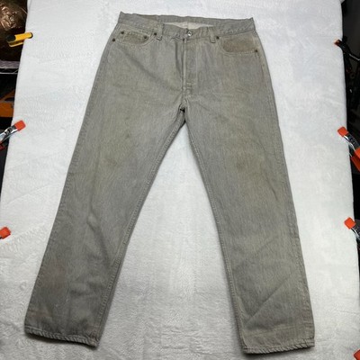 Vintage Levi's Button Fly Jeans Men's Gray Denim Classic Pockets Y2K - 36X30.5