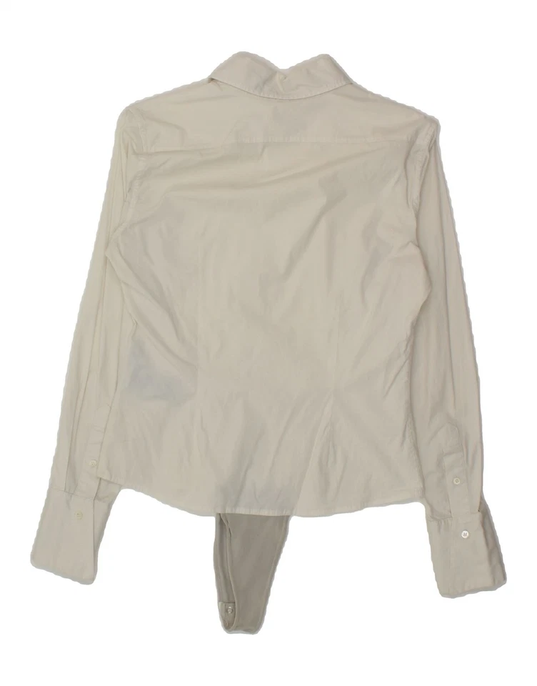 Camisa body Ralph Lauren para mujer Reino Unido 12 mediana blanca algodón AD19 Foto 2 de 3