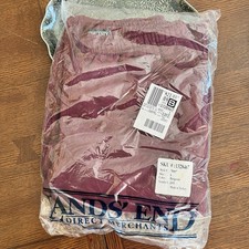 NEW Lands End Sz S 28-30 Fleece Straight Leg Sweatpants Men's Burgundy NOS