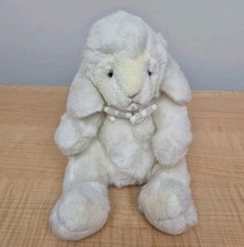 Russ Berrie Fluffies White Lamb Sheep 9" Plush Stuffed Animal Toy Pink Tag
