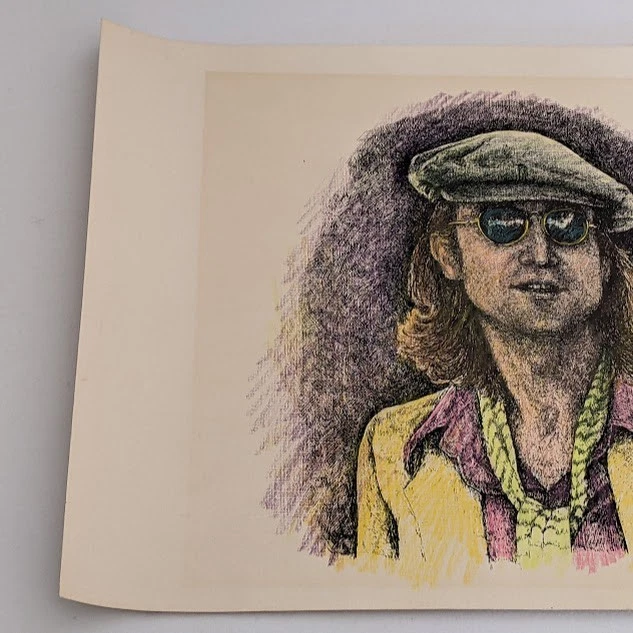 John Lennon por el artista de Nueva Orleans Sher Stewart • Dibujo original • Sin marco Foto 3 de 4