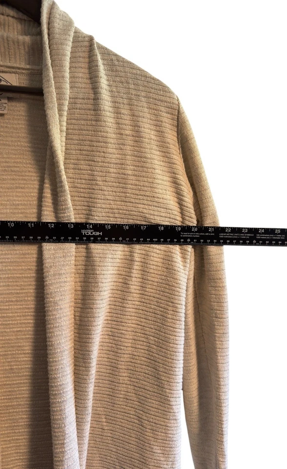 Suéter cárdigan abierto tejido manga larga color crema talla L St Johns Bay para mujer Foto 4 de 4